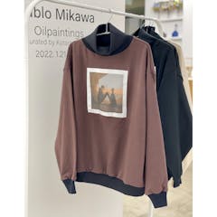 Sablo Mikawa × BLANK|TURTLE NECK SWEAT SHIRT(BROWN)